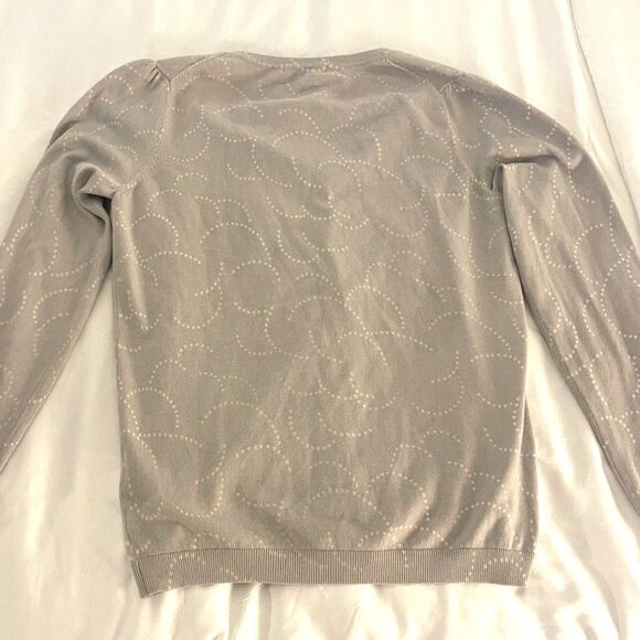 Boden Womens Knit Cardigan Sweater Sz 10 Taupe Abstract Long Sleeve Casual Work - Picture 8 of 14